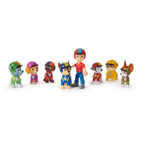 Produktbild: PAW Patrol Jungle Pups &ndash; Spielfiguren-Geschenkset mit 7 Hundefiguren und 1 Ryderfigur zum Sammeln, ab 3 Jahren