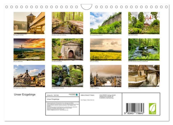 Produktbild: Unser Erzgebirge (Wandkalender 2026 DIN A4 quer), CALVENDO Monatskalender