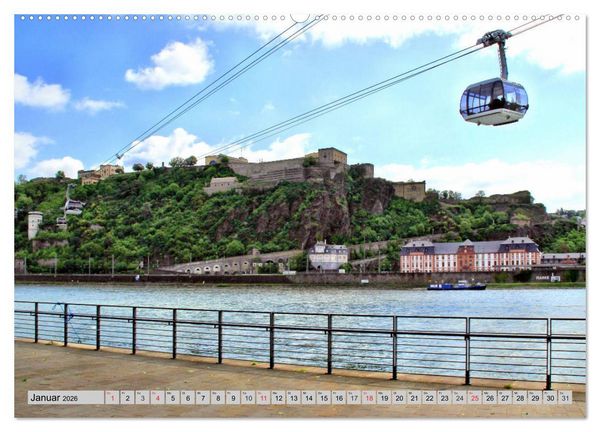 Produktbild: Koblenz - Festung Ehrenbreitstein und das Deutsche Eck (Wandkalender 2026 DIN A2 quer), CALVENDO Monatskalender