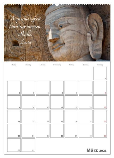 Produktbild: Harmonie und Freude Buddhistische Weisheiten 2026 (Wandkalender 2026 DIN A2 hoch), CALVENDO Monatskalender