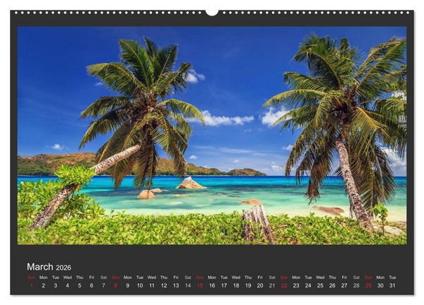 Produktbild: Seychelles Dream beaches in paradise (High Quality Premium Wall Calendar 2026 DIN A2 landscape),CALVENDO 12 Month Wall Calendar