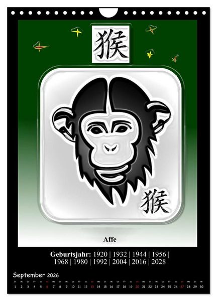 Produktbild: Chinesisches Horoskop (Wandkalender 2026 DIN A4 hoch), CALVENDO Monatskalender