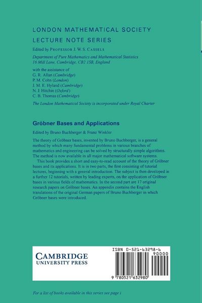Produktbild: Grobner Bases and Applications