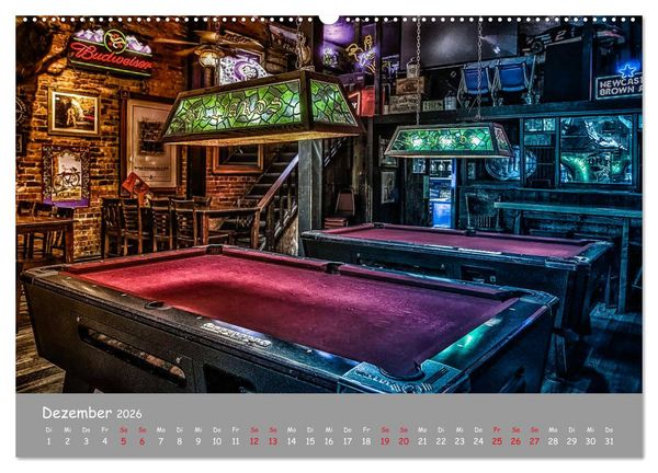 Produktbild: Freizeit Billard - Queue, Kugeln, Kreide und Tisch (hochwertiger Premium Wandkalender 2026 DIN A2 quer), Kunstdruck in Hochglanz