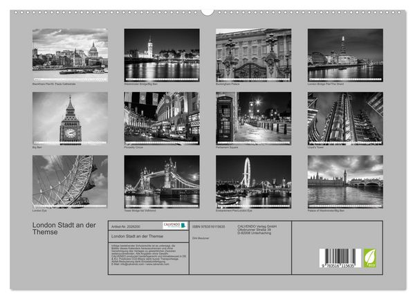 Produktbild: London Stadt an der Themse (hochwertiger Premium Wandkalender 2026 DIN A2 quer), Kunstdruck in Hochglanz