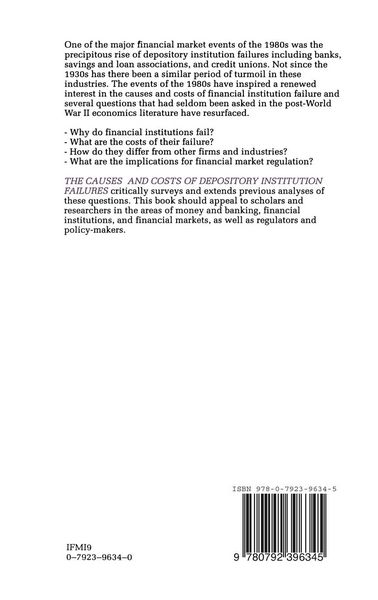Produktbild: The Causes and Costs of Depository Institution Failures