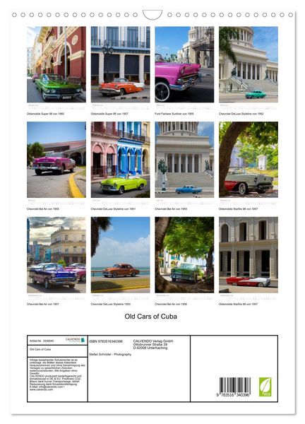 Produktbild: Old Cars of Cuba (Wandkalender 2026 DIN A3 hoch), CALVENDO Monatskalender