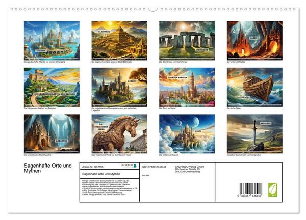 Produktbild: Sagenhafte Orte und Mythen (hochwertiger Premium Wandkalender 2026 DIN A2 quer), Kunstdruck in Hochglanz