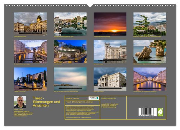 Produktbild: Triest - Stimmungen und Ansichten (hochwertiger Premium Wandkalender 2026 DIN A2 quer), Kunstdruck in Hochglanz