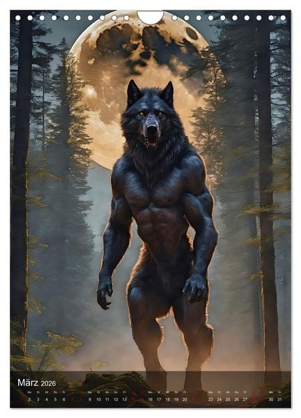 Produktbild: Werw&ouml;lfe - mystischer Mond (Wandkalender 2026 DIN A4 hoch), CALVENDO Monatskalender