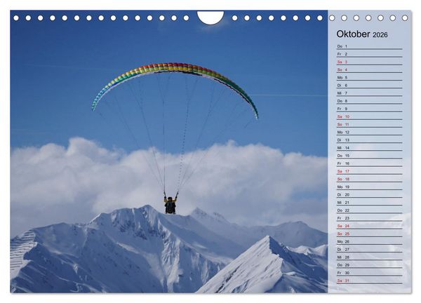Produktbild: Gleitschirmfliegen in den Tuxer Alpen (Wandkalender 2026 DIN A4 quer), CALVENDO Monatskalender