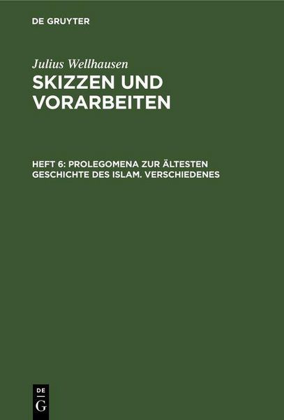 Produktbild: Prolegomena zur &auml;ltesten Geschichte des Islam. Verschiedenes