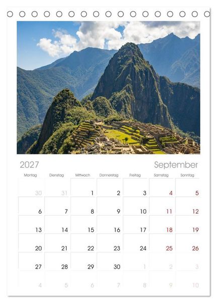 Produktbild: Tischplaner 2027 - Peru - Traumreise durch das Land der Inka (A5 Tischkalender zum Aufstellen) CALVENDO