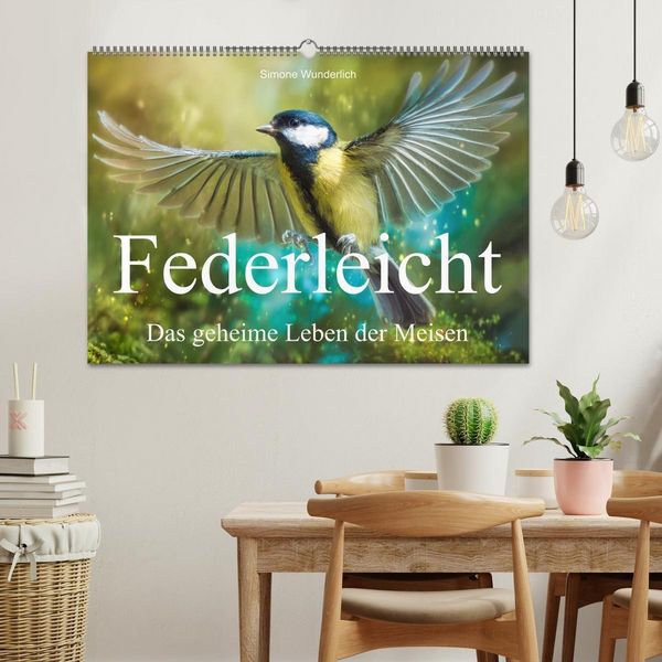 Produktbild: Federleicht - Das geheime Leben der Meisen (Wandkalender 2027 DIN A2 quer), CALVENDO Monatskalender