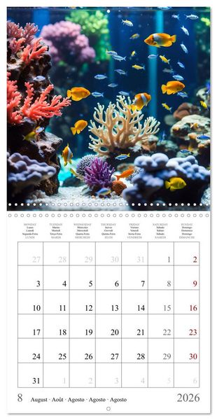 Produktbild: Colourful AI aquariums (Wall Calendar 2026 12 &times; 12 Inch) CALVENDO 12 Month Wall Calendar