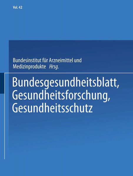 Produktbild: Bundesgesundheitsblatt, Gesundheitsforschung, Gesundheitsschutz