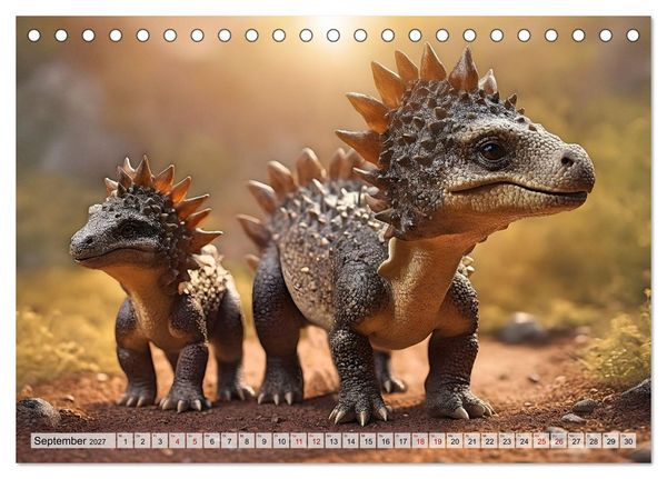Produktbild: Pr&auml;historische Kinderstube - niedliche Tierkinder der Urzeit (Tischkalender 2027 DIN A5 quer), CALVENDO Monatskalender