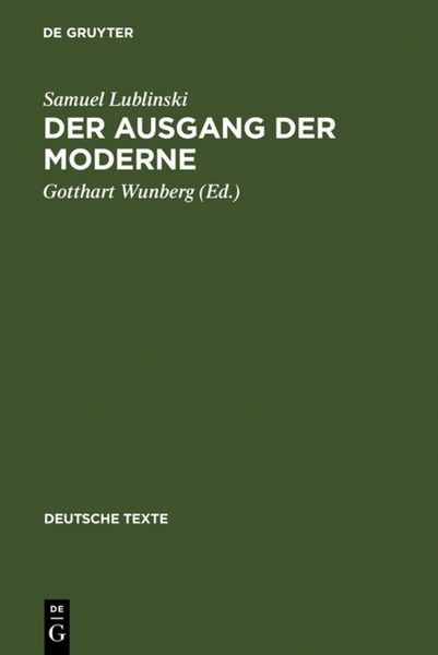 Produktbild: Der Ausgang der Moderne