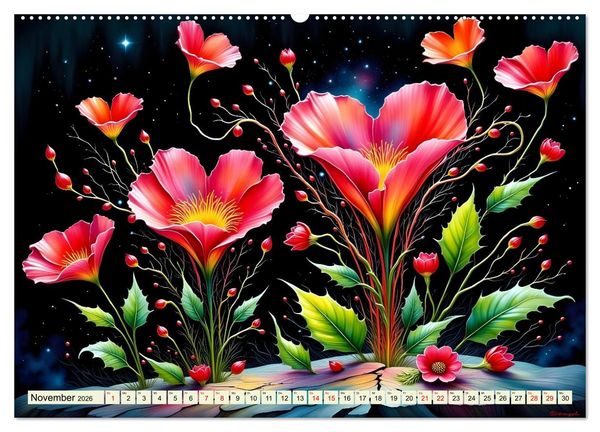 Produktbild: N&auml;chtliche Bl&uuml;tenzauber (hochwertiger Premium Wandkalender 2026 DIN A2 quer), Kunstdruck in Hochglanz