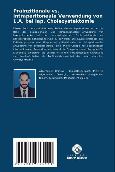 Produktbild: Pr&auml;inzitionale vs. intraperitoneale Verwendung von L.A. bei lap. Cholezystektomie