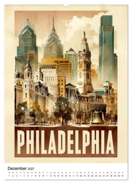 Produktbild: USA - Retro Journeys (hochwertiger Premium Wandkalender 2027 DIN A2 hoch), Kunstdruck in Hochglanz