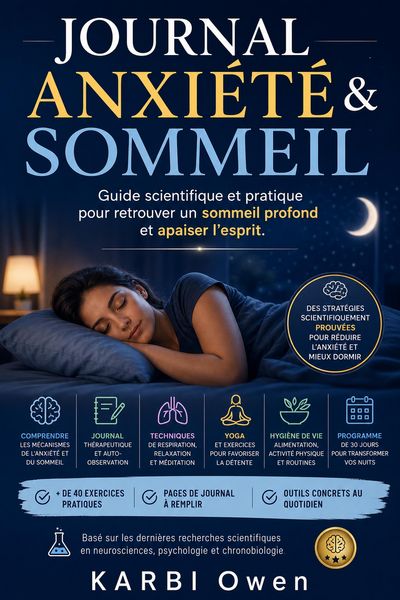 Produktbild: Journal Anxi&eacute;t&eacute; & Sommeil : Guide scientifique et pratique pour retrouver un sommeil profond et apaiser l'esprit
