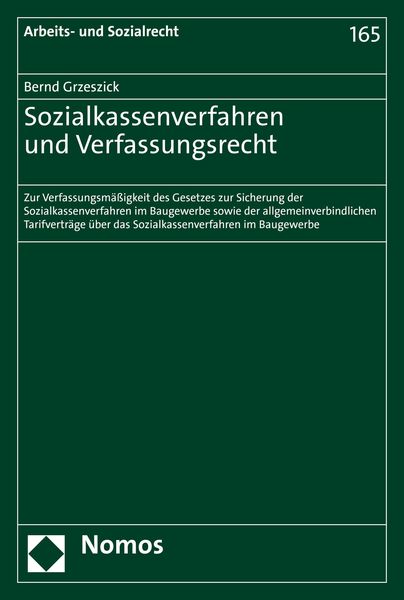 Produktbild: Sozialkassenverfahren und Verfassungsrecht