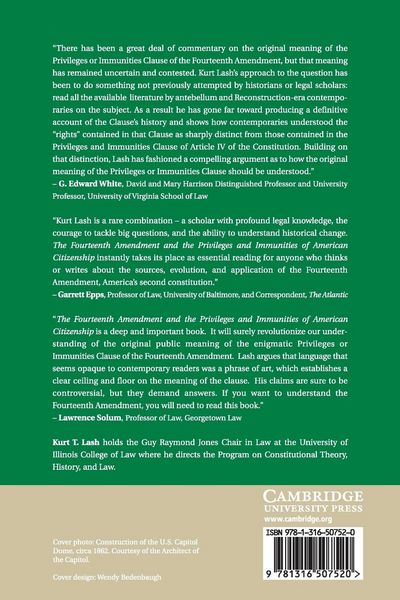 Produktbild: The Fourteenth Amendment and the Privileges and Immunities of American Citizenship