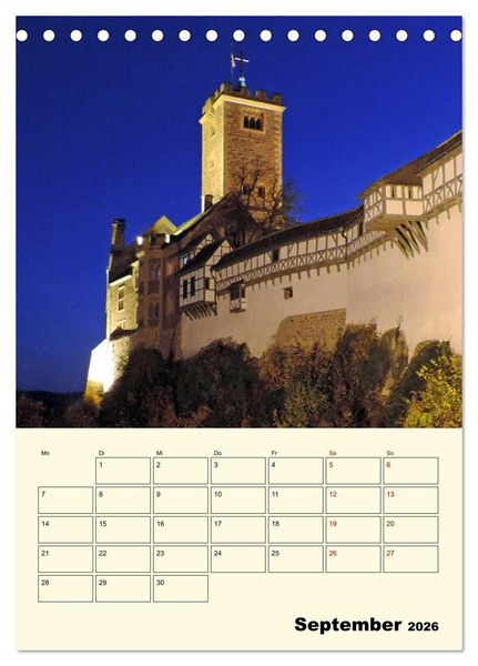 Produktbild: Die Wartburg - Weltkulturerbe in Th&uuml;ringen (Tischkalender 2026 DIN A5 hoch), CALVENDO Monatskalender
