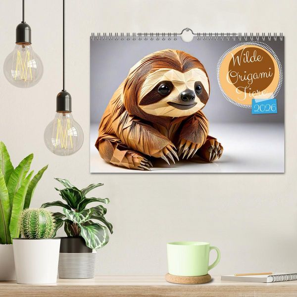 Produktbild: Wilde Origami Tiere (Wandkalender 2026 DIN A4 quer), CALVENDO Monatskalender