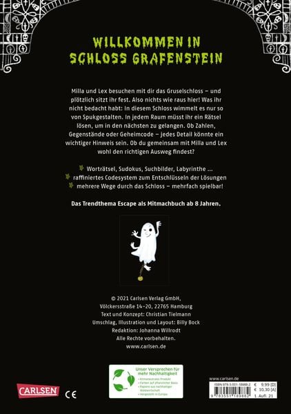 Produktbild: Escape-Buch f&uuml;r Grundschulkinder: Escape Challenge: Gefangen im Gruselschloss