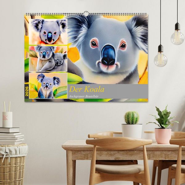 Produktbild: Der Koala 2026. Aschgrauer Beutelb&auml;r (Wandkalender 2026 DIN A2 quer), CALVENDO Monatskalender