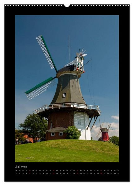 Produktbild: Windm&uuml;hlen in Deutschland (Wandkalender 2026 DIN A2 hoch), CALVENDO Monatskalender