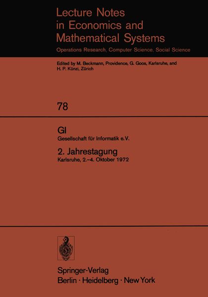 Produktbild: GI. Gesellschaft f&uuml;r Informatik e.V. 2. Jahrestagung