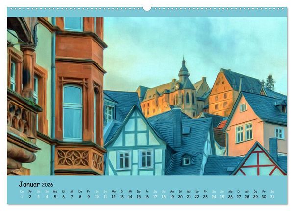 Produktbild: Malerisches Marburg (Wandkalender 2026 DIN A2 quer), CALVENDO Monatskalender