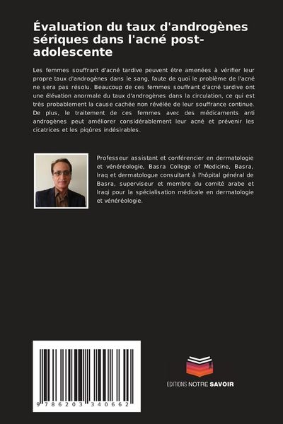 Produktbild: &Eacute;valuation du taux d'androg&egrave;nes s&eacute;riques dans l'acn&eacute; post-adolescente