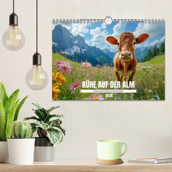 Produktbild: K&Uuml;HE AUF DER ALM &ndash; Der Kalender aus Bayern (Wandkalender 2026 DIN A4 quer), CALVENDO Monatskalender