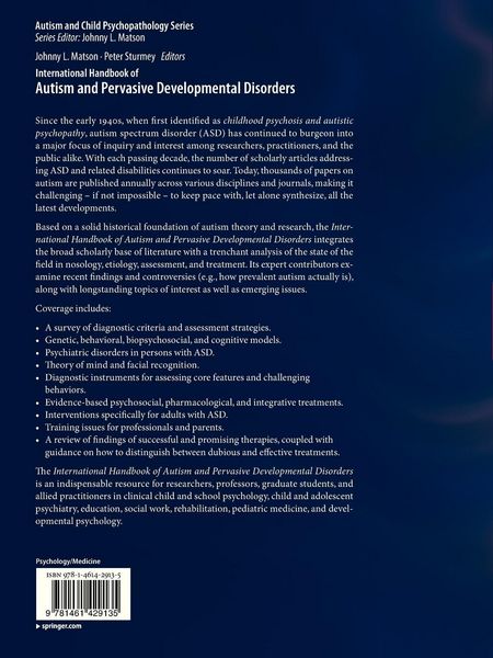 Produktbild: International Handbook of Autism and Pervasive Developmental Disorders