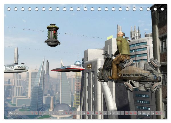 Produktbild: Science Fiction Visionen (Tischkalender 2026 DIN A5 quer), CALVENDO Monatskalender