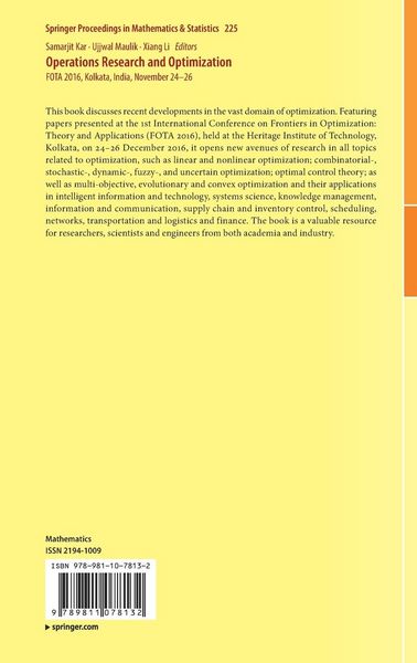 Produktbild: Operations Research and Optimization