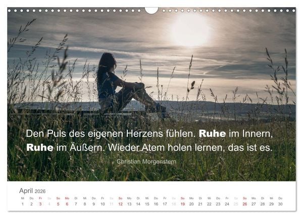 Produktbild: Zauberhafte Spr&uuml;che - Bunte Seelenbl&uuml;ten (Wandkalender 2026 DIN A3 quer), CALVENDO Monatskalender