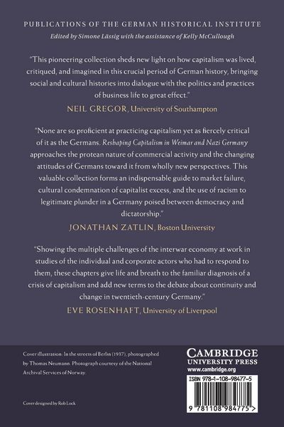 Produktbild: Reshaping Capitalism in Weimar and Nazi Germany