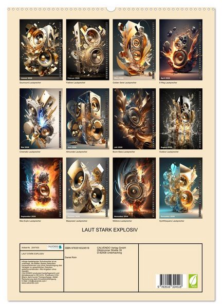 Produktbild: LAUT STARK EXPLOSIV (hochwertiger Premium Wandkalender 2026 DIN A2 hoch), Kunstdruck in Hochglanz