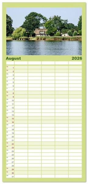 Produktbild: Familienplaner 2026 - Die Schlei - Segelrevier und Naherholungsgebiet mit 5 Spalten (Wandkalender, 21 x 45 cm) CALVENDO