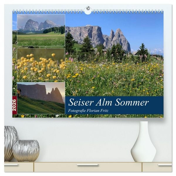 Produktbild: Seiser Alm Sommer (hochwertiger Premium Wandkalender 2026 DIN A2 quer), Kunstdruck in Hochglanz
