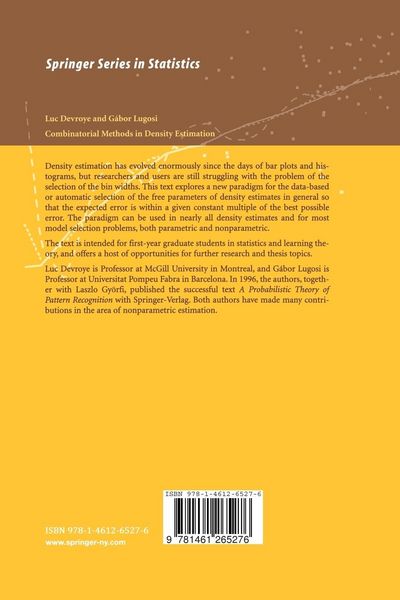Produktbild: Combinatorial Methods in Density Estimation