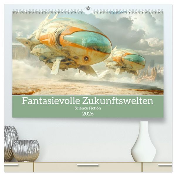 Produktbild: Fantasievolle Zukunftswelten - Science Fiction (hochwertiger Premium Wandkalender 2026 DIN A2 quer), Kunstdruck in Hochglanz