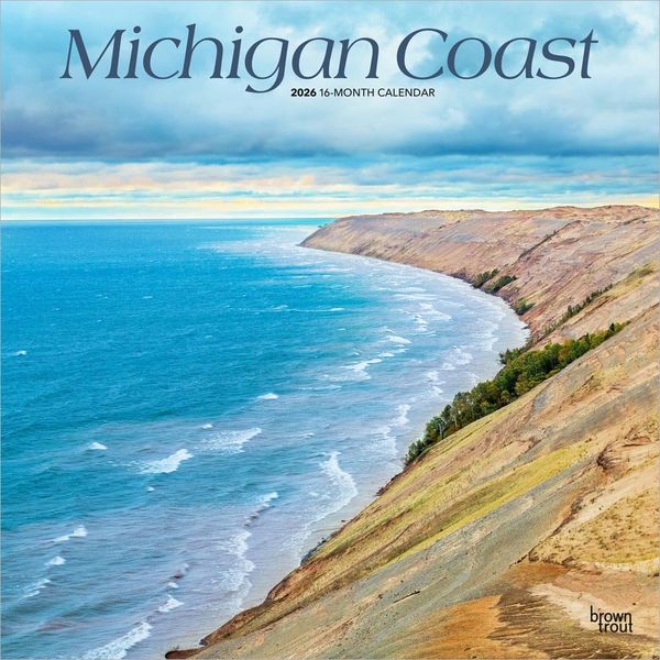 Produktbild: Michigan Coast 2026 12 X 24 Inch (Hanging) Monthly Square Wall Calendar Plastic-Free