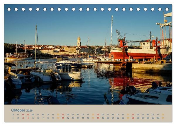 Produktbild: Kroatische Inseln - Mit dem Motorsegler unterwegs in der Kvarner Bucht (Tischkalender 2026 DIN A5 quer), CALVENDO Monatskalender