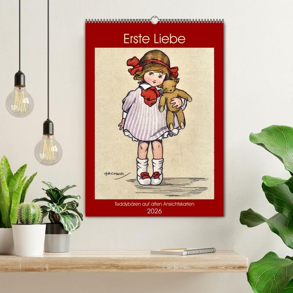 Produktbild: Erste Liebe - Teddyb&auml;ren auf alten Ansichtskarten (Wandkalender 2026 DIN A2 hoch), CALVENDO Monatskalender